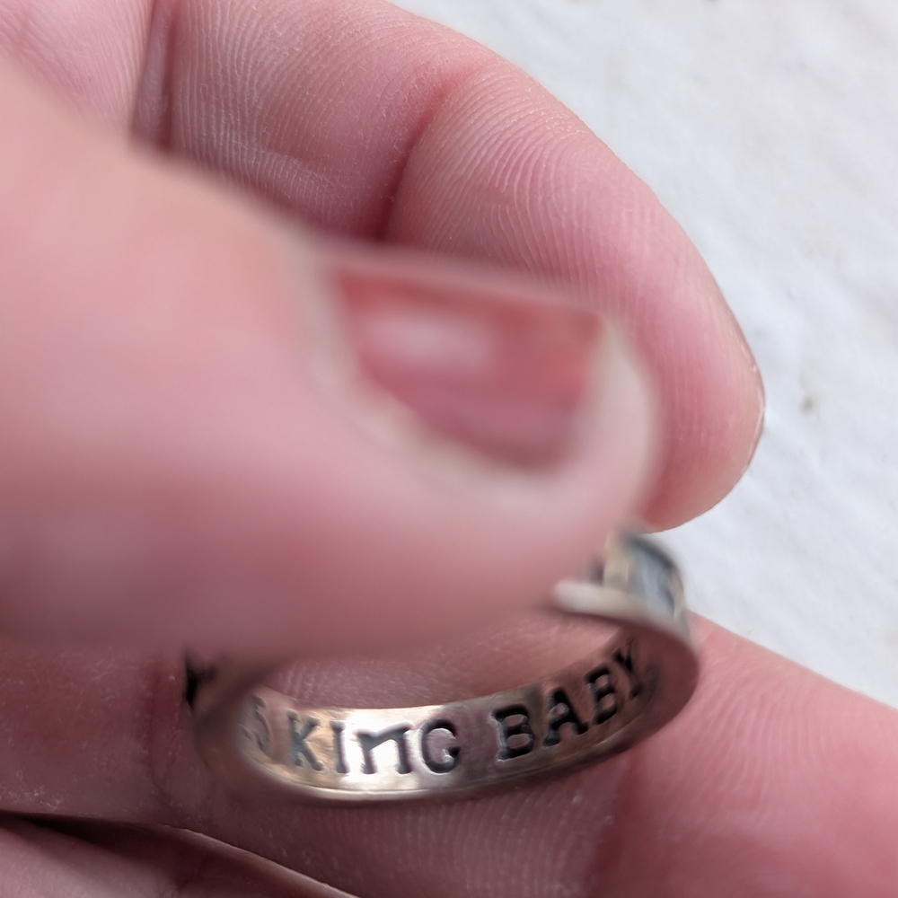 King Baby Silver Star Pattern Ring - image 2